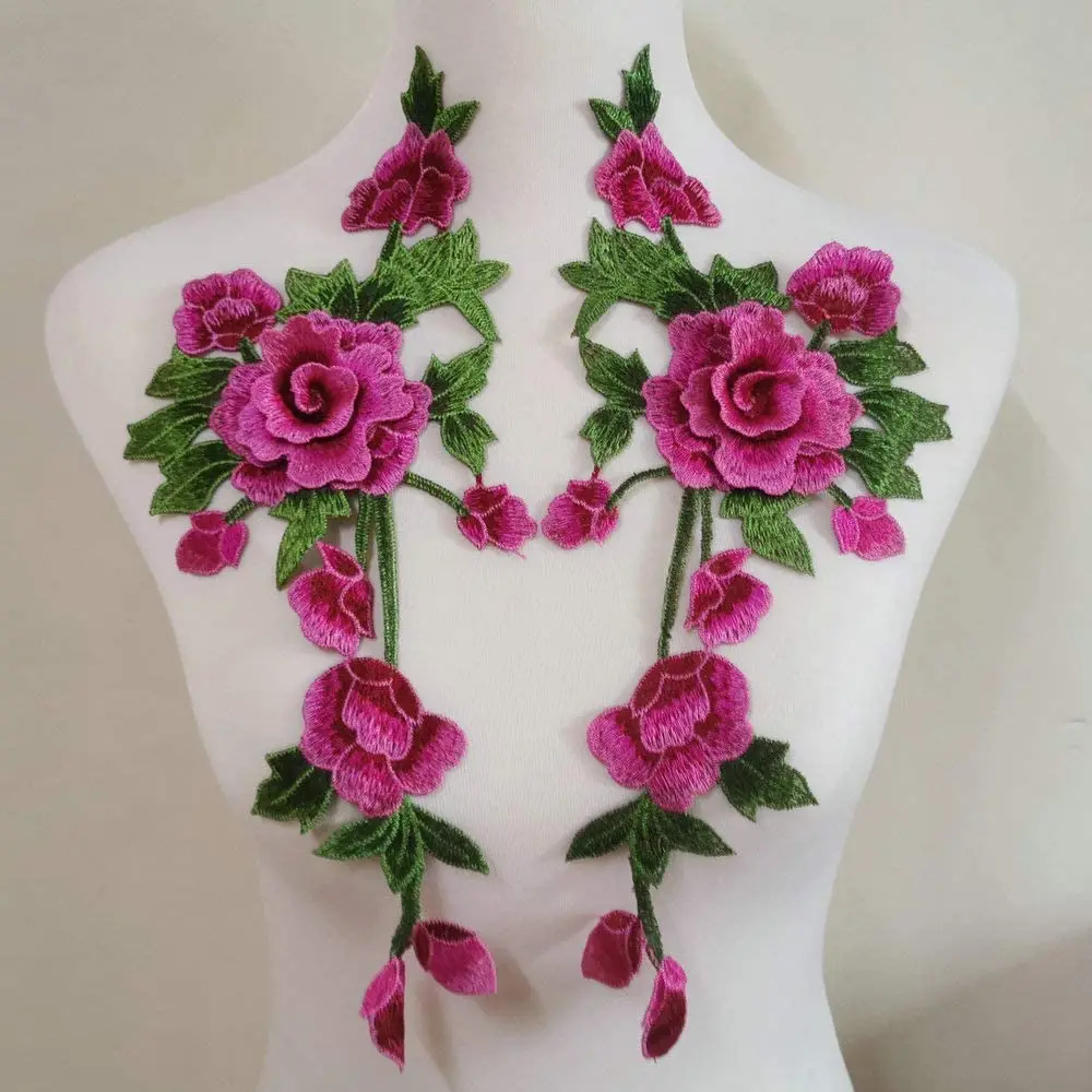 Pink Flower Patch For Repair Decoration Appliques