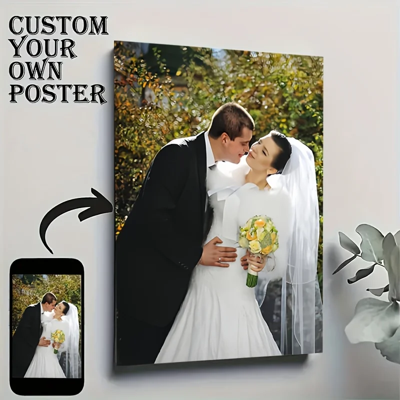 Personalized Custom Image Canvas Painting, Upload Your Own Photo Custom Wall Art, Customizable Memory Picture Poster, Unframed