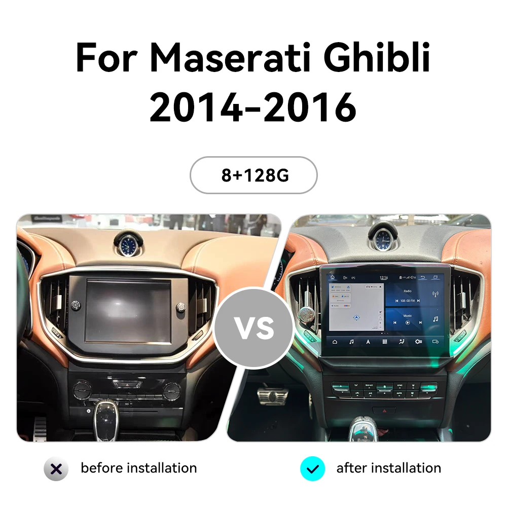 For Maserati Ghibli 2014-2016 Android 13 10.26 Inch Car Radio CarPlay Android Auto GPS Navigation Multimedia Player Head Unit