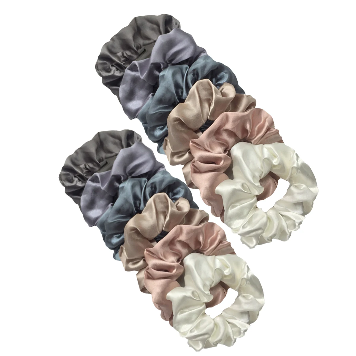 12PCS Soft fashion Satin Colorful Intestine Hair Band Hair Accessories hair scrunchies Headwear For Ponytail Cute Causal Women