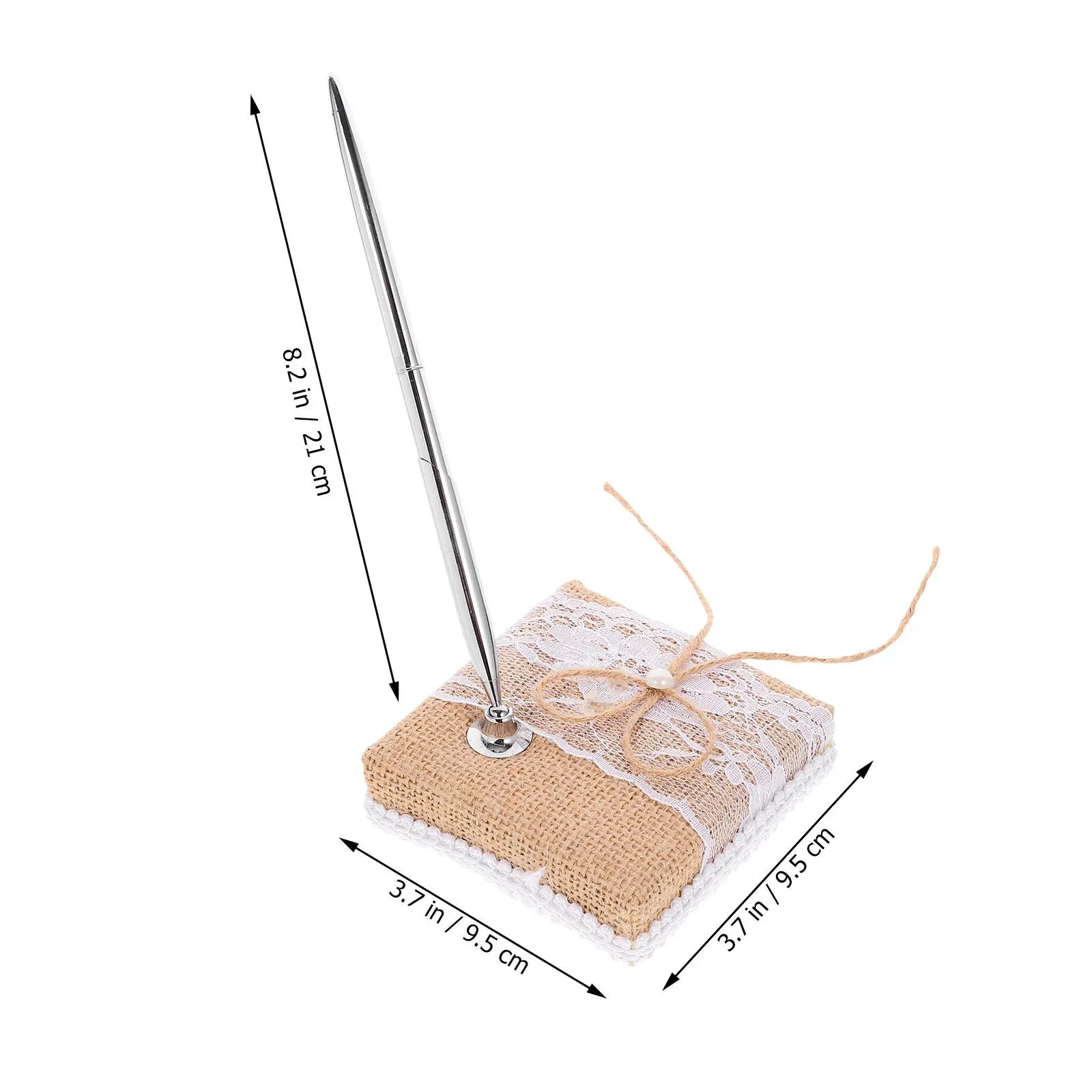 Wedding Signing Pen Linen Steel Decorative Elegant Style Guest Book Pen for Party Anniversary Birthday Banquet Stationery