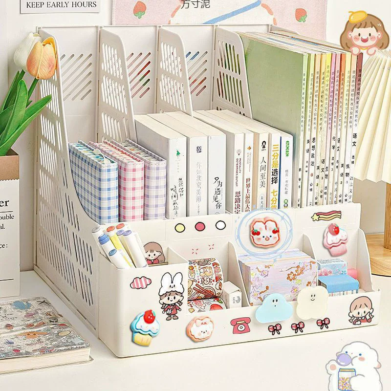 

Bookcase file holder, large-capacity storage box, bookshelf, desktop organization, storage rack, file holder, file basket