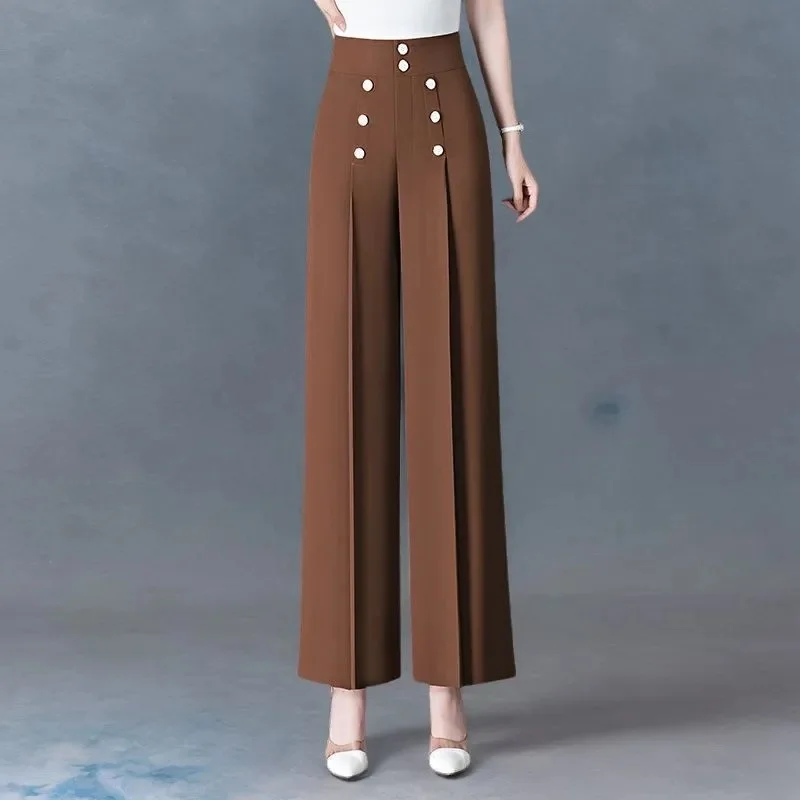 High-end Women Leisure Straight Pants 2025 Femme Fashion New Trousers Spring Summer Ladies High Waist Large Size 4XL Pantalons