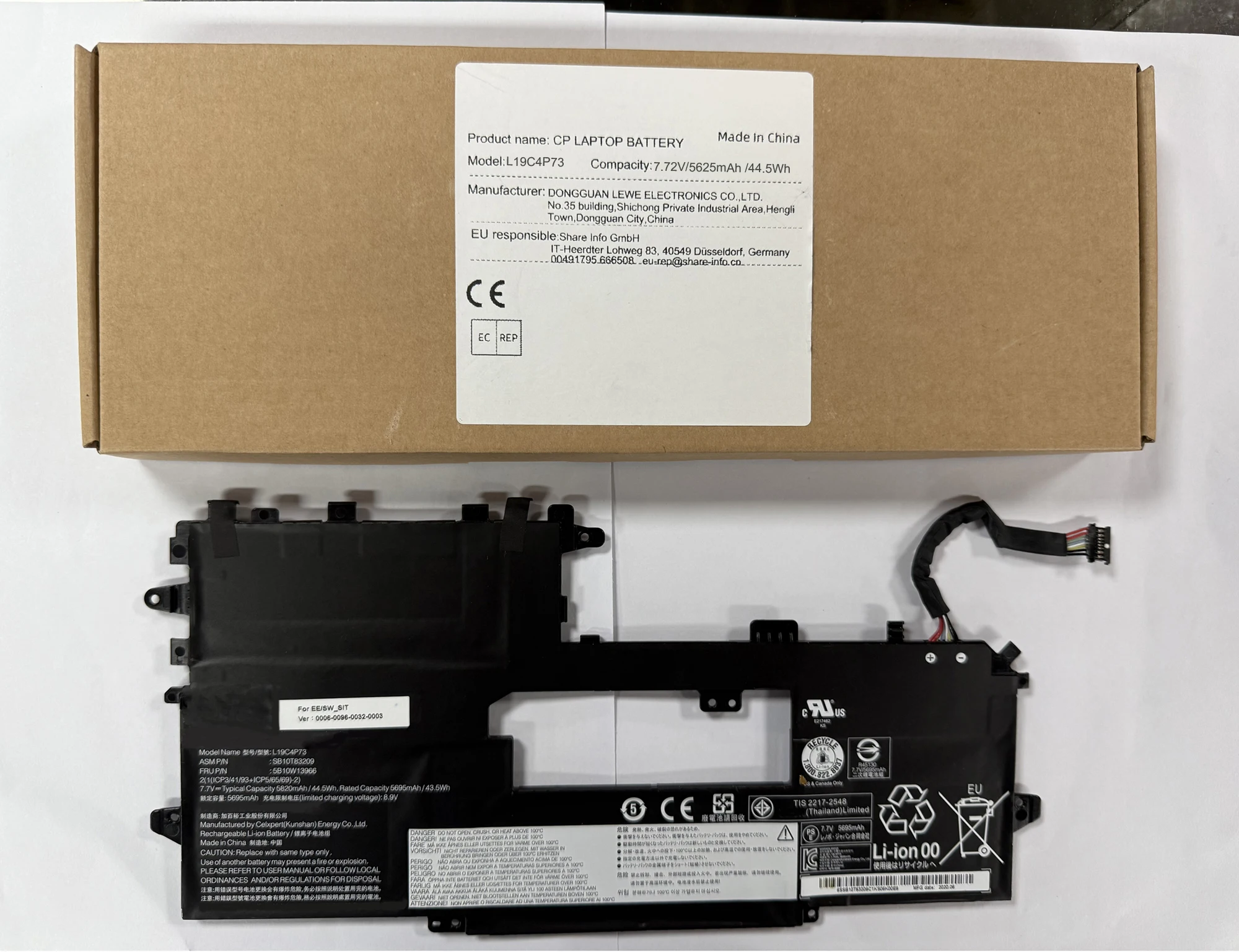 Laptop Battery L19M4P73 L19M4P72 L19C4P73 For Thinkpad X1 Titanium Gen 1 X1 Titanium 2021 TP00111A SB10T83199 44.5Wh/5770mAh