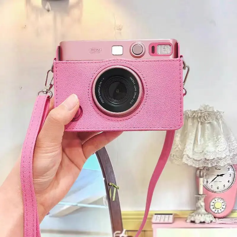 Cherry Blossom Pink Camera Crossbody Bag Fitted Storage Protective Case Crossbody Bag for Fujifilm Instax Mini EVO Camera Bag