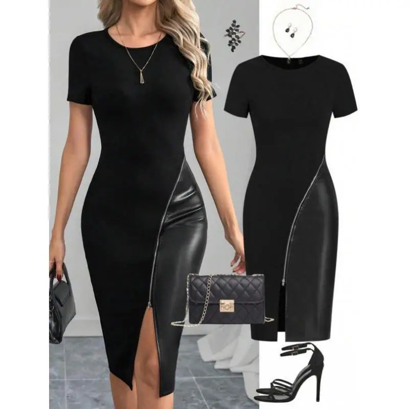 R 63 a 94303 جديد إمرأة Bla ort Sve بولي Leather الجلود المرقعة الشتاء ملابس رياضية كاجوال مجموعة سبعة Sve طويلة الخريف #2