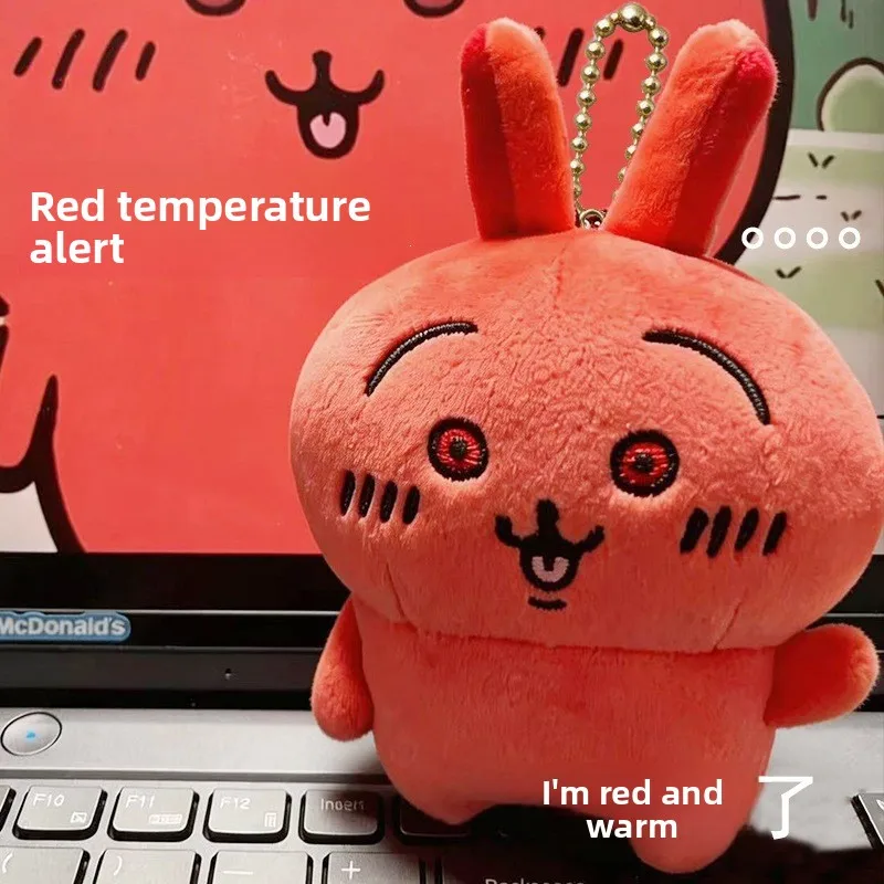 Chikawas Usagi Muñeco de Peluche con Cara Roja y Expresión de Enojo, Llavero Colgante, Personaje Japonés Kawaii, Juguete de Peluche, Adorno para Bolso, Regalo Nuevo