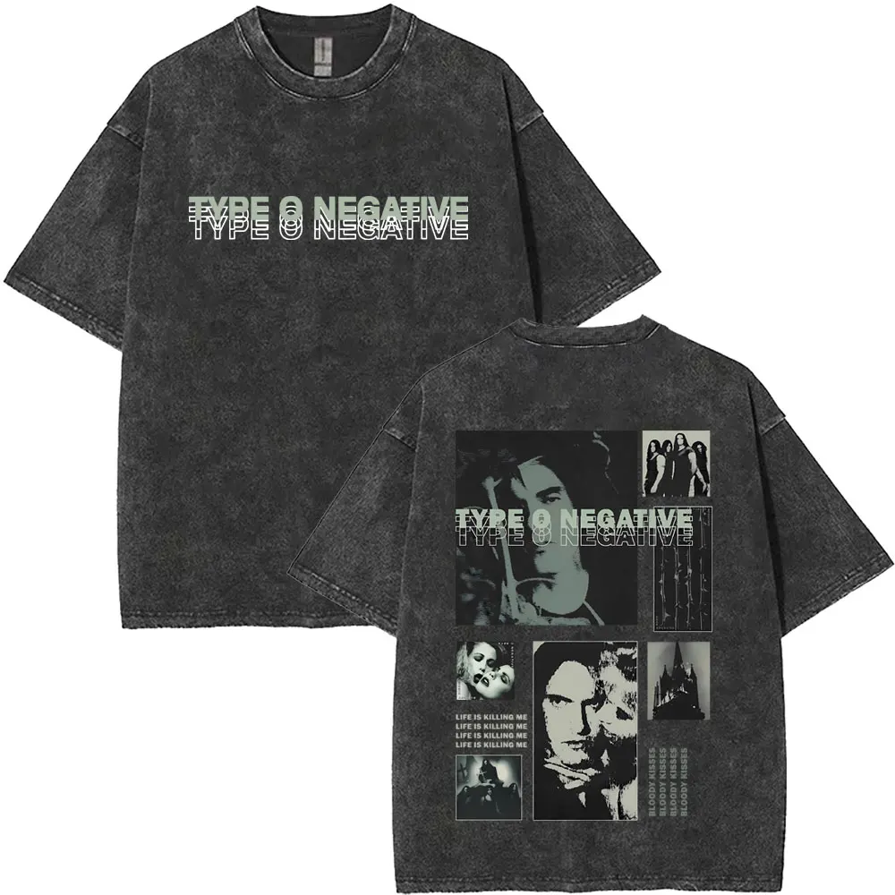 

Rock Band Type O Negative Vintage Washed T-shirts Men Women Fashion Casual Oversized T-shirt Male High Quality Cotton T Shirts