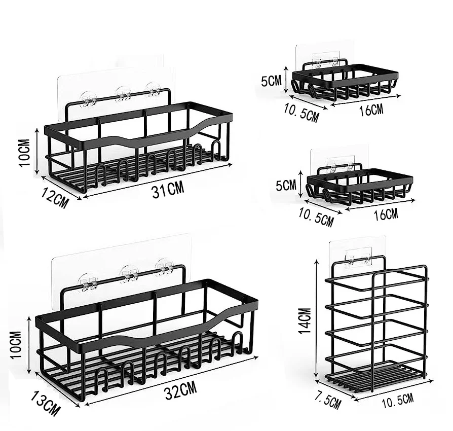 Bathroom Metal Shelves No-Drill Bathroom Organizer Cleaning Supplies Organizer Kitchen Supplies Storage Bathroom Accessories