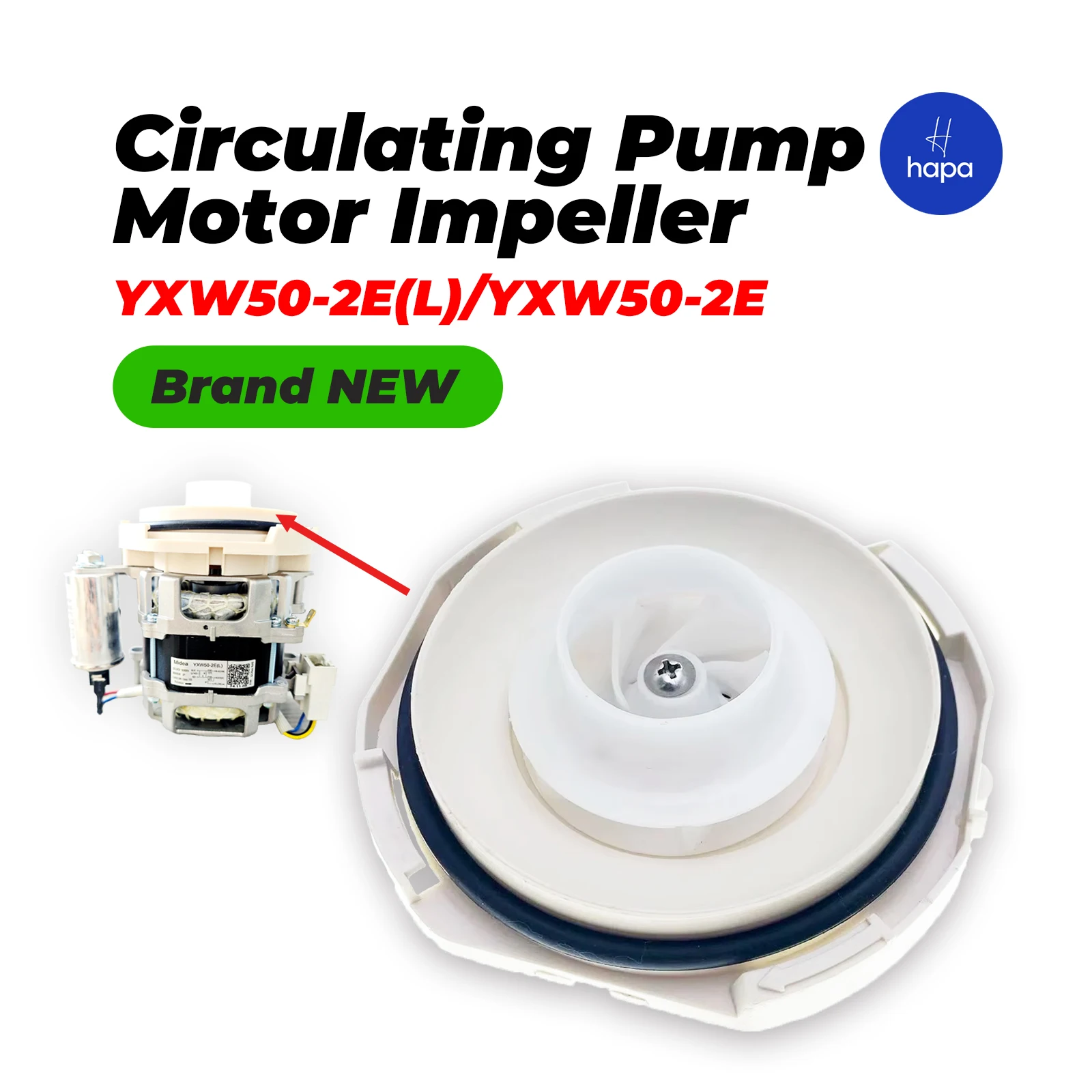 Image of YXW50-2E(L)/YXW50-2E ECHT Neue Spülmaschine Teile Umwälzpumpe Motor Laufrad für Midea Candy Hansa Gorenje Bomann
