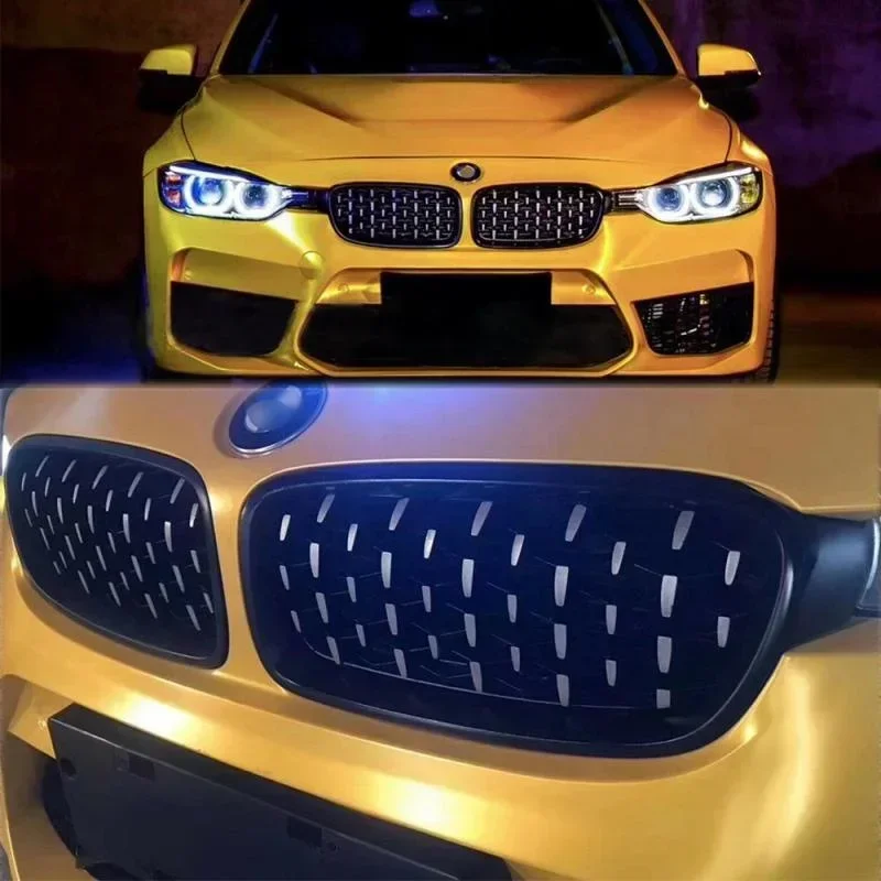 RMAUTO Car Front Bumper Racing Diamond Kidney Grill M Style For BMW 3 Series F30 F31 320I 325I 328I 330I 2012-2018 Body Kit