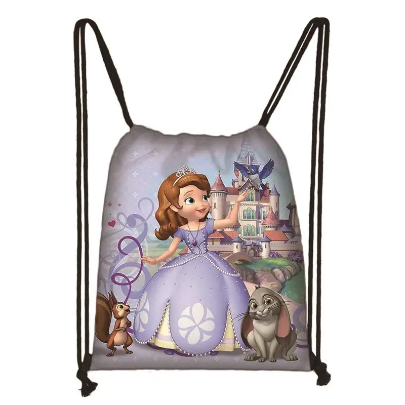 Disney Sofia Drawstring Bag Daily Casual Bag Boys Girls Knapsack Drawstring Bags Storage Bag Shopping Beach Bags