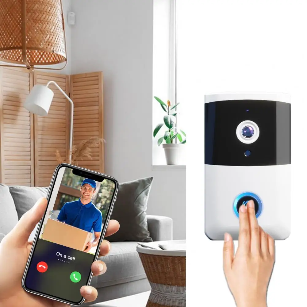 Video Doorbell Wireless Video Doorbell with Night Vision Camera Two-way Audio Wifi Control for Home Security Rechargeable