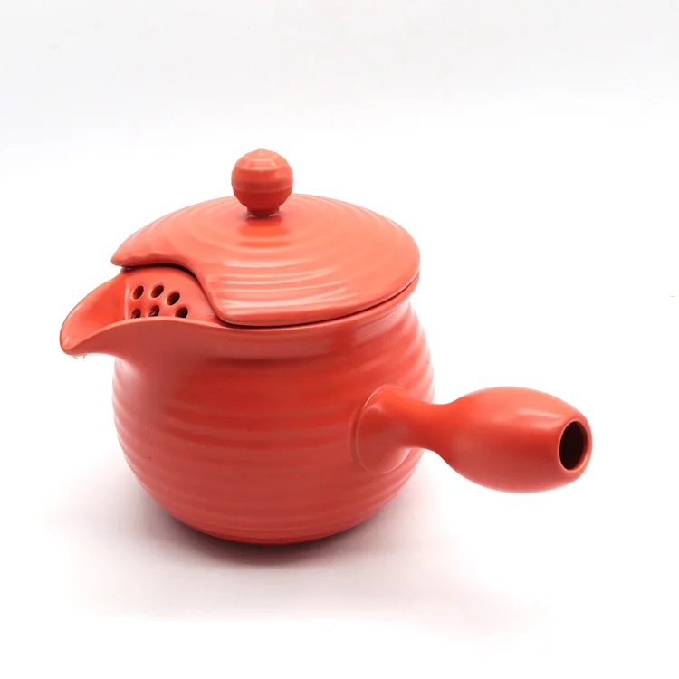 BAMBUS Custom Kyusu Cheap Ceramic Teapot Class 1000ml Tea Pot Japanese Enamel Teaware Cast Iron Teapot With Lid for Matcha