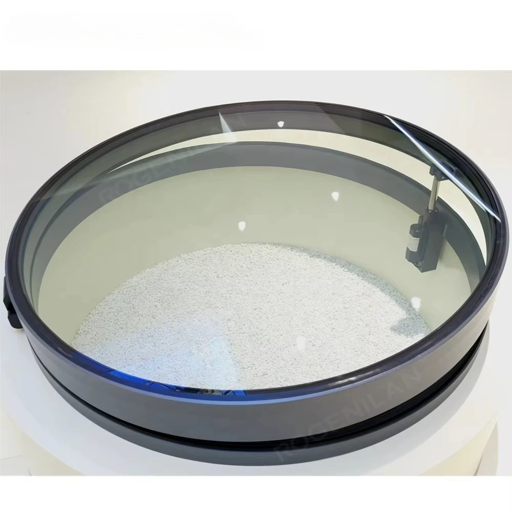 Waterproof electric round glass top hanging hinge ventilated flat sunroof has good sealing performance