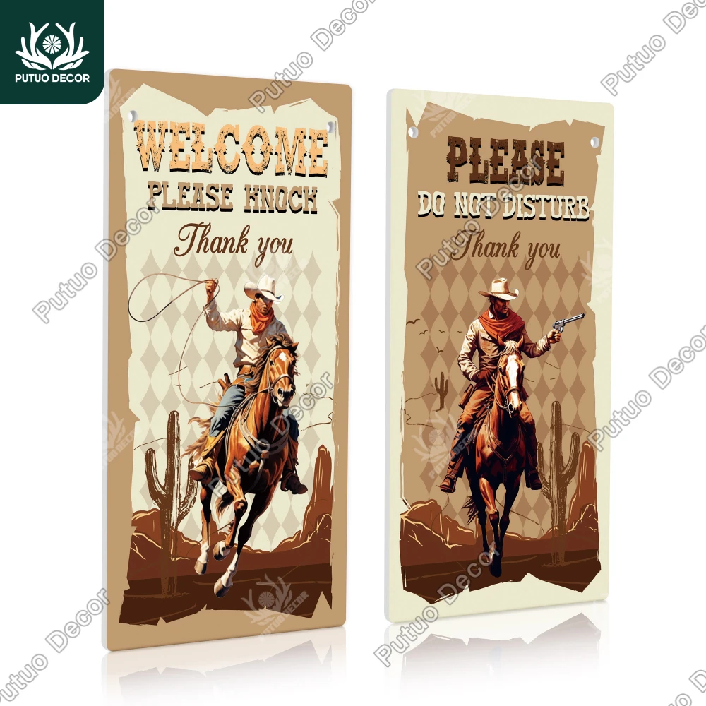 Putuo Decor PVC Double-sided signage,Please do not disturb Thanks welcome knock on the door, bar workshop people hole listing