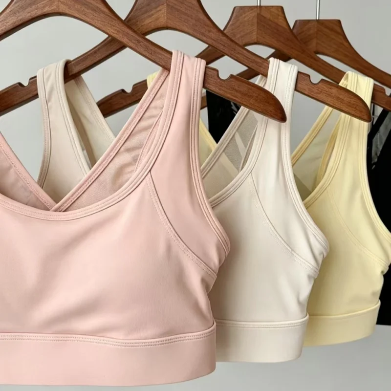 High Support Shockproof Sports Bra Women One‑piece Molded Cup Beauty Back Vest Workout Pilates Running Yoga Fitness Top 3