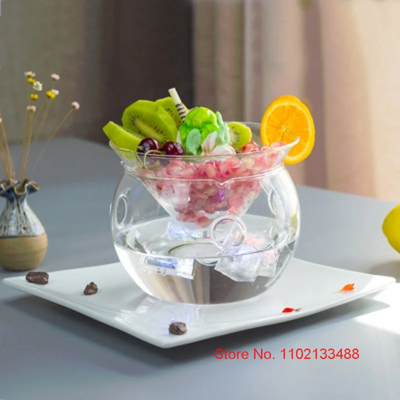 Cuisine Dishes Buffet Serving Dish Creative Restaurant Tableware Japanese Artistic Dry Ice Dishware Serve Ware Fruit Salad Bowl