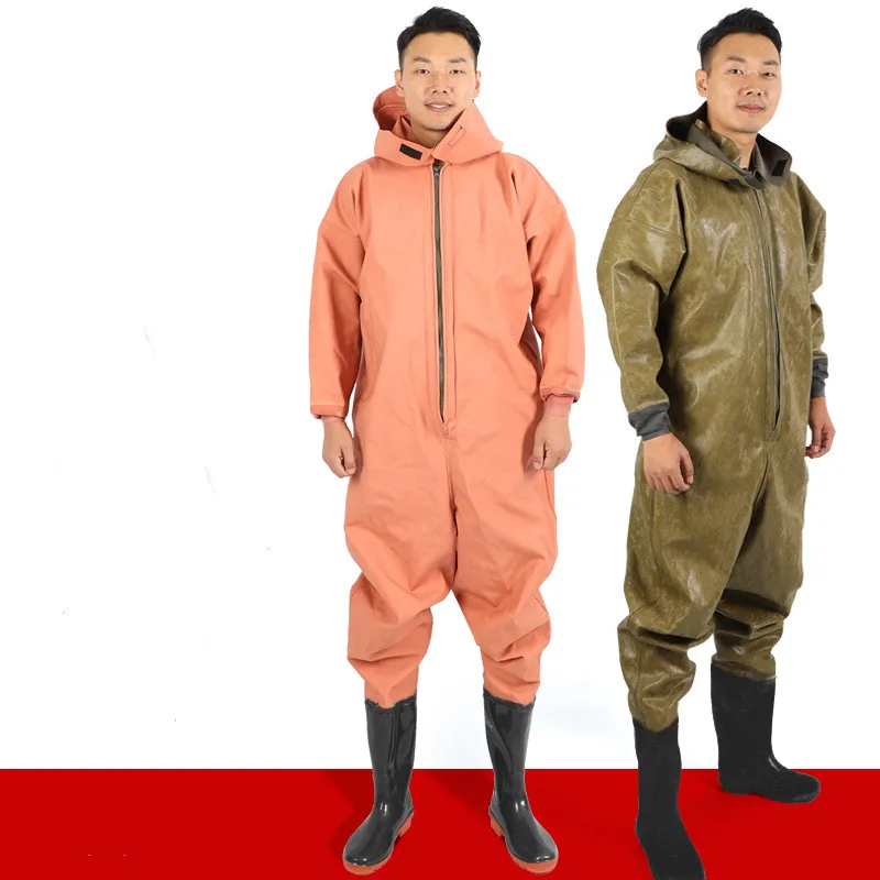 Full Body Underwater Pants Thickened Fishing Catch Fish Clothes Waterproof Outdoor Hunting Tooling Jacket Trousers Wading Shoes