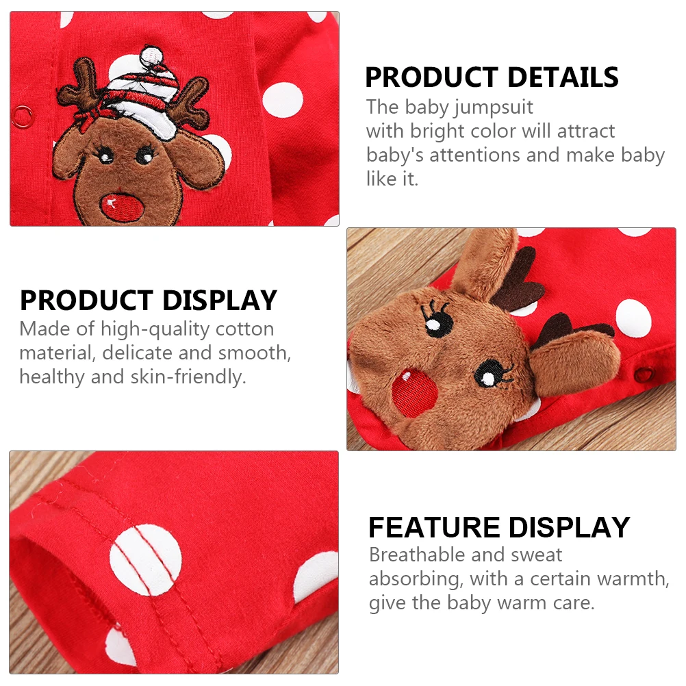 

Onesie Christmas Clothes Embroidered Jumpsuit Pure Cotton Xmas Lovely Costume