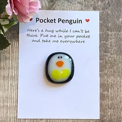 A Little Pocket Penguin Hug Keepsake Ornament Cute Christmas Gift With Small Message Card Distance Social Present Party Decorati