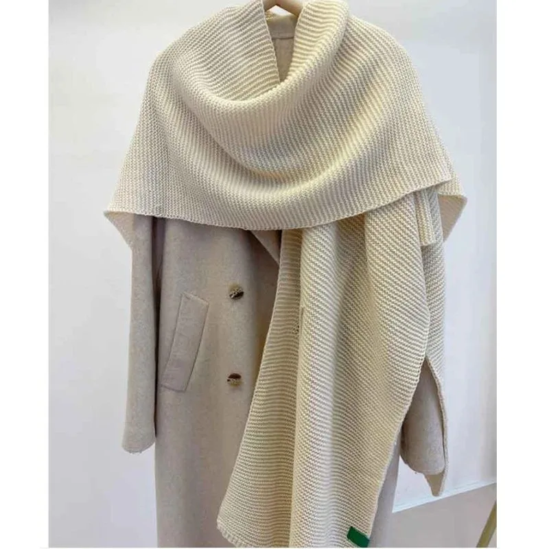 Women's Knit Large Shawl Faux Cashmere Warm Office Cape Shoulder Wrap Scarf For Air Conditioned Room