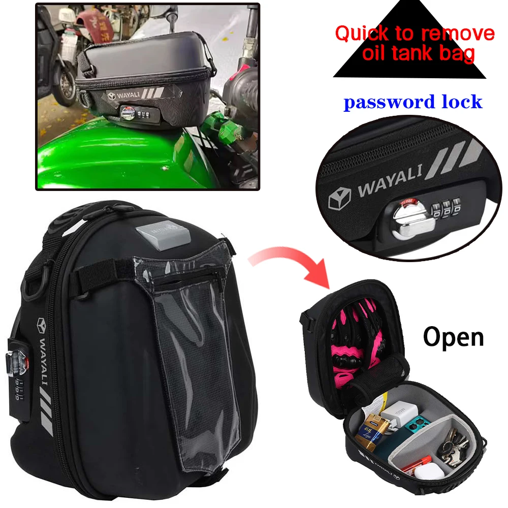 

2023 Tank Bag For KAWASAKI Z250 Z400 Z650 Z900 Z900SE Z H2 SE NINJA 650 VERSYS X 250 300 Luggage Tanklock Storage Bags Backpack