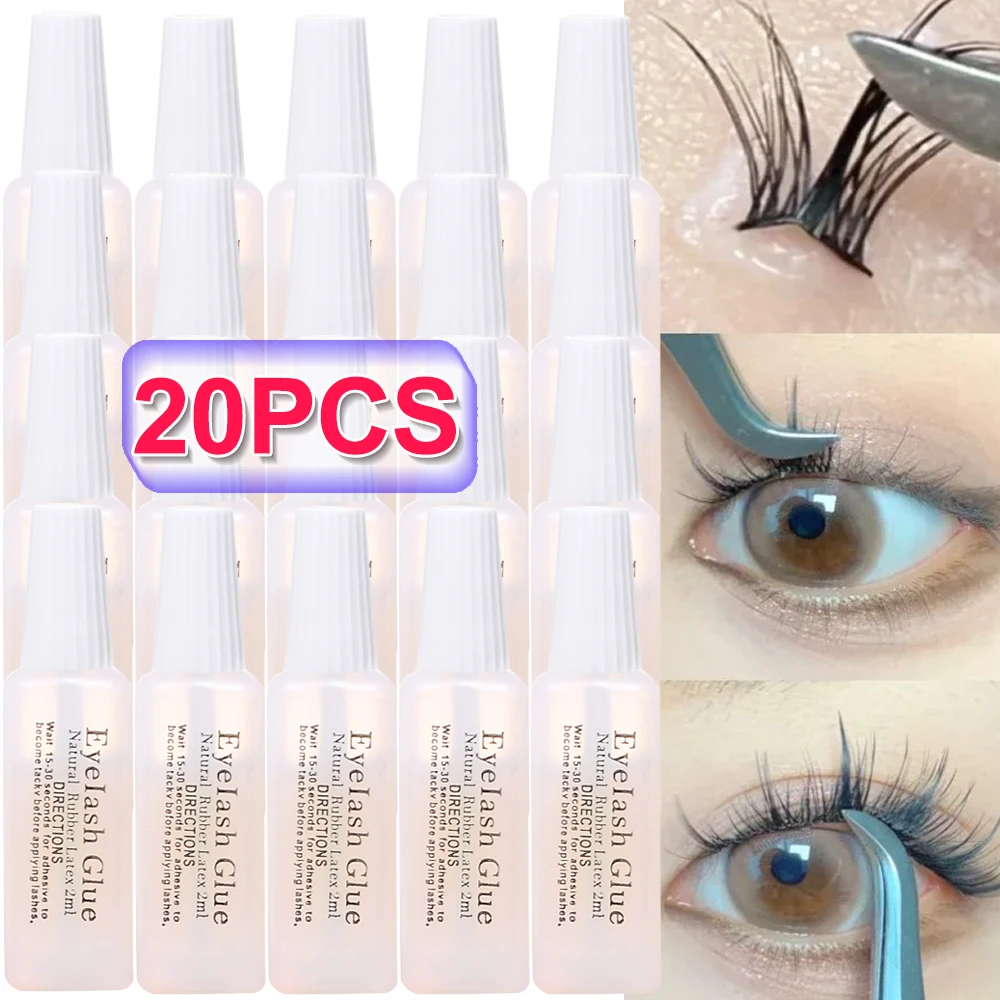 1-20 Stuks Zelf Enten Transparante Wimper Lijm Wit Waterdicht Geen Irritatie Valse Eye Lash Lijm Snel Droog Wimpers Extensie