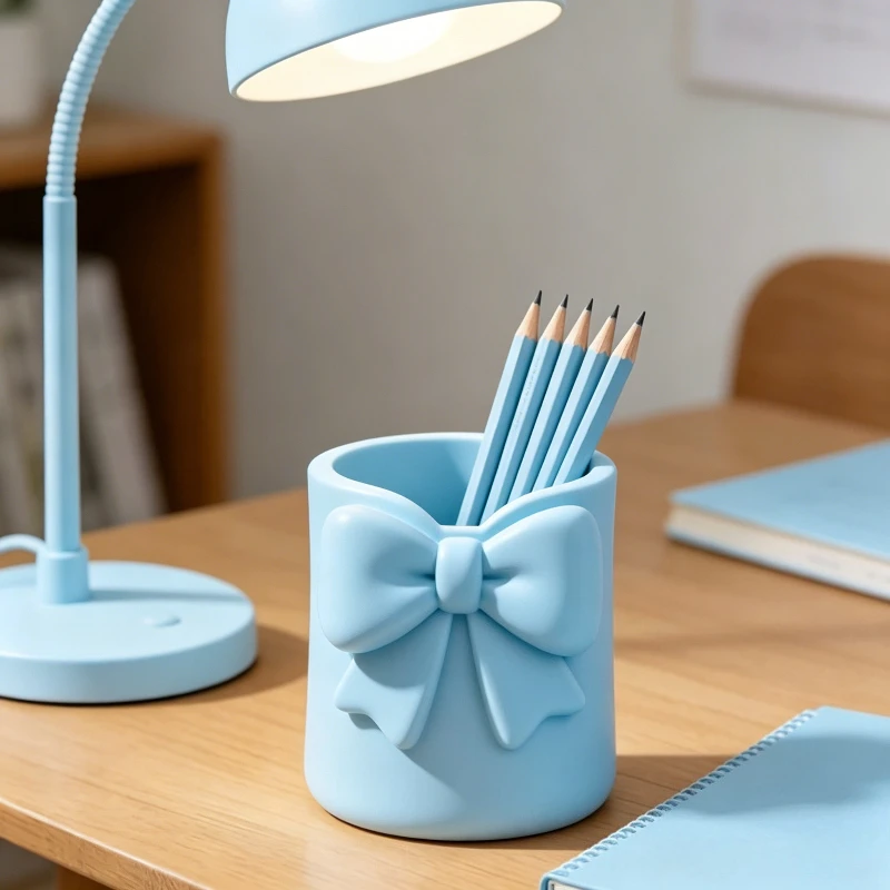 Multifunctional Desktop Storage Bucket, 3D Design Pen Holder, Compact Makeup Brush Organizer Stand