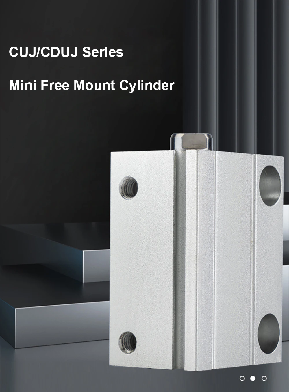 Mini-Zylinder mit freier Montage der CUJ-Serie, Bohrung 4/6/10/12/16/20 mm, Hub 5/10/15/20/25/30/35/40 mm, pneumatischer Luftzylinder – Detail 1