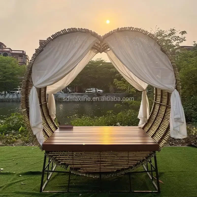 Factory Outdoor Furniture Hot Sale Sunbed Outdoor Round Lounger Waterproof Beach Chair