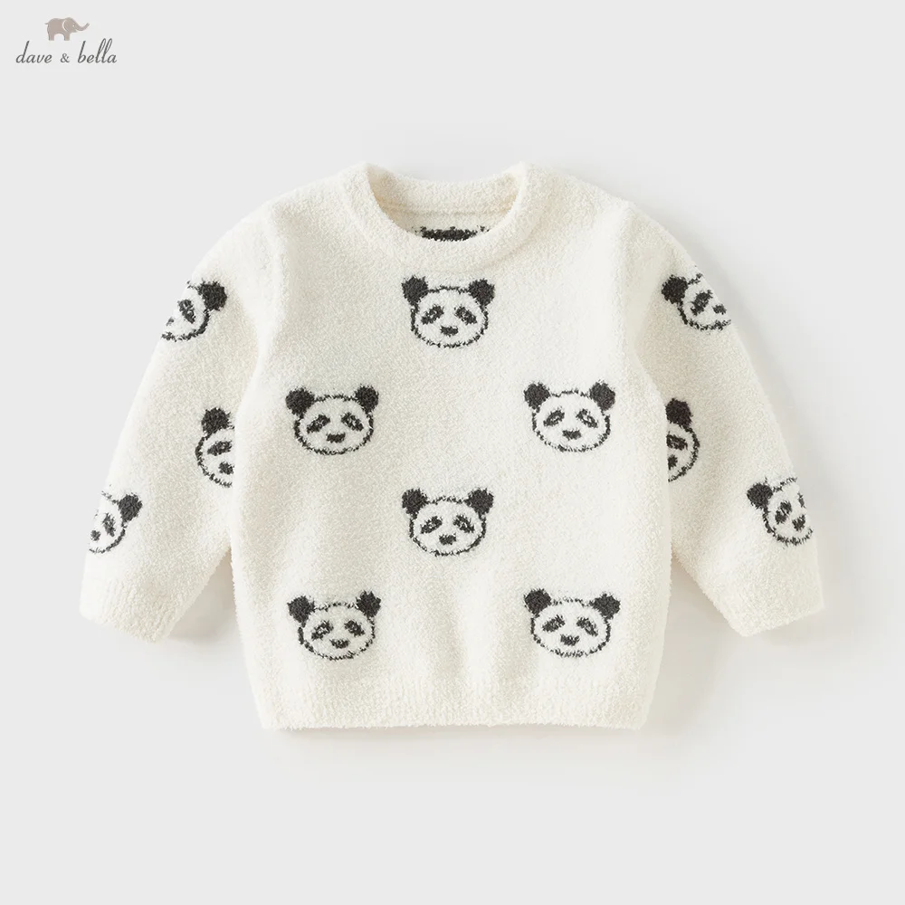 

Dave Bella Children Knitted Sweater Autumn Winter Boys Girls Plush Top Pullover Sweater Casual Outerwear Kids Clothing DB4254210