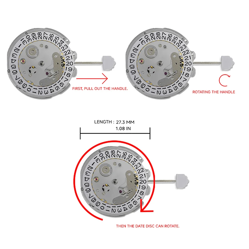 China NH35 Movement Replacement Japanese NH35 Movements Date High Accuracy Automatic Mechanical Movement NH35A 3'O 3.8 Clock image 6