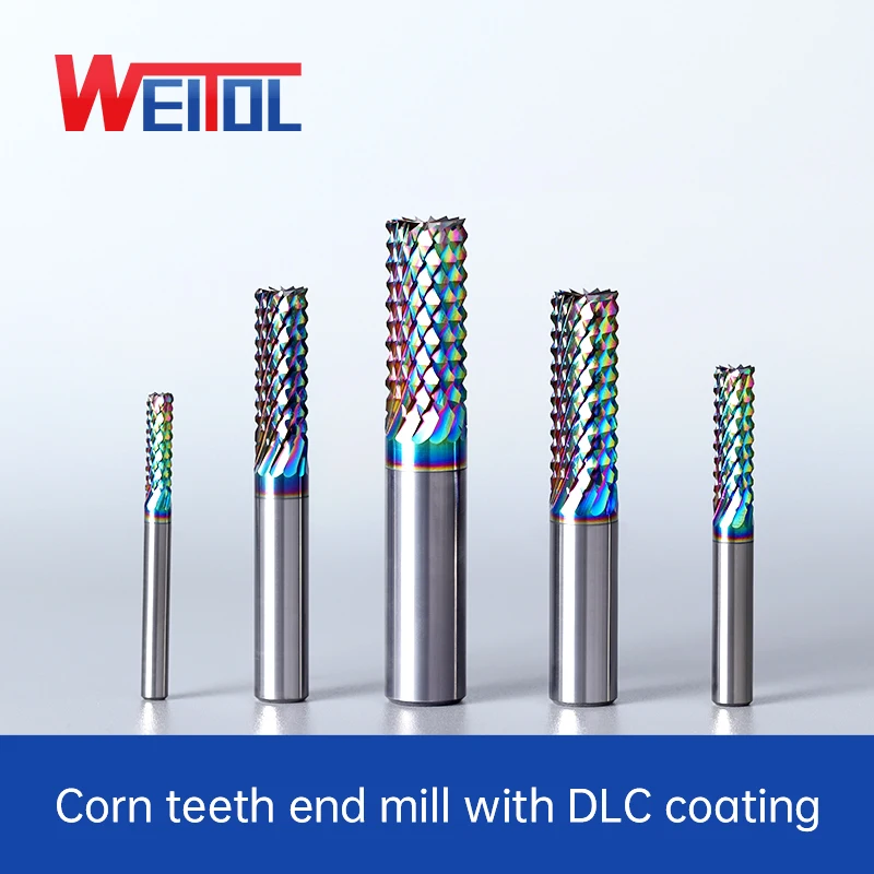 WeiTol carbide corn teeth end mill PCB Milling Bits Cement board Router Bit for Engraving Machine Tools