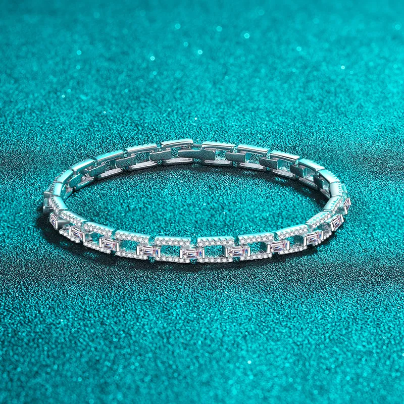 

Sparkling 3-3.5CT Full Moissanite Tennis Bracelet Women Party Wedding Fine Jewelry S925 Sterling Silver Diamond Bracelets