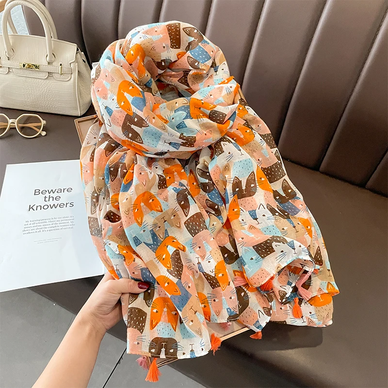 

2024 Fashion Sky Blue Penoy Floral Tassel Viscose Shawl Scarf Lady Print Soft Wrap Pashmina Stole Bufandas Muslim Hijab