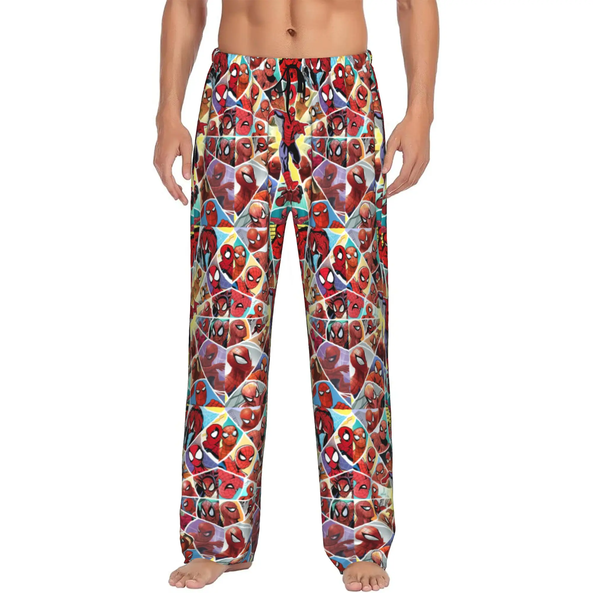 

Custom S-Spider Man Pajama Pants Men Lounge Sleep Stretch Sleepwear Bottoms with Pockets