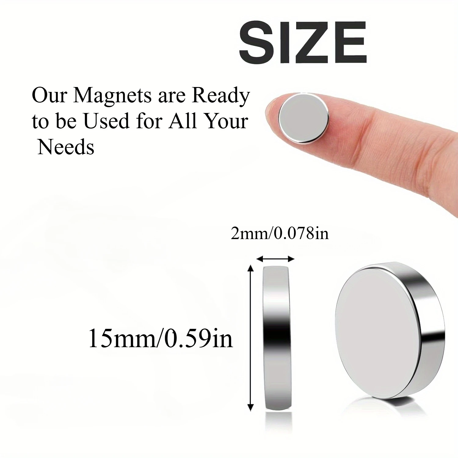 20–30 Stück 12 x 3 mm/15 x 2 mm runde Magnete, weit verbreitet in Kühlschränken, Dekorationen, Garagen, Büros, kompakt und praktisch – Detail 3