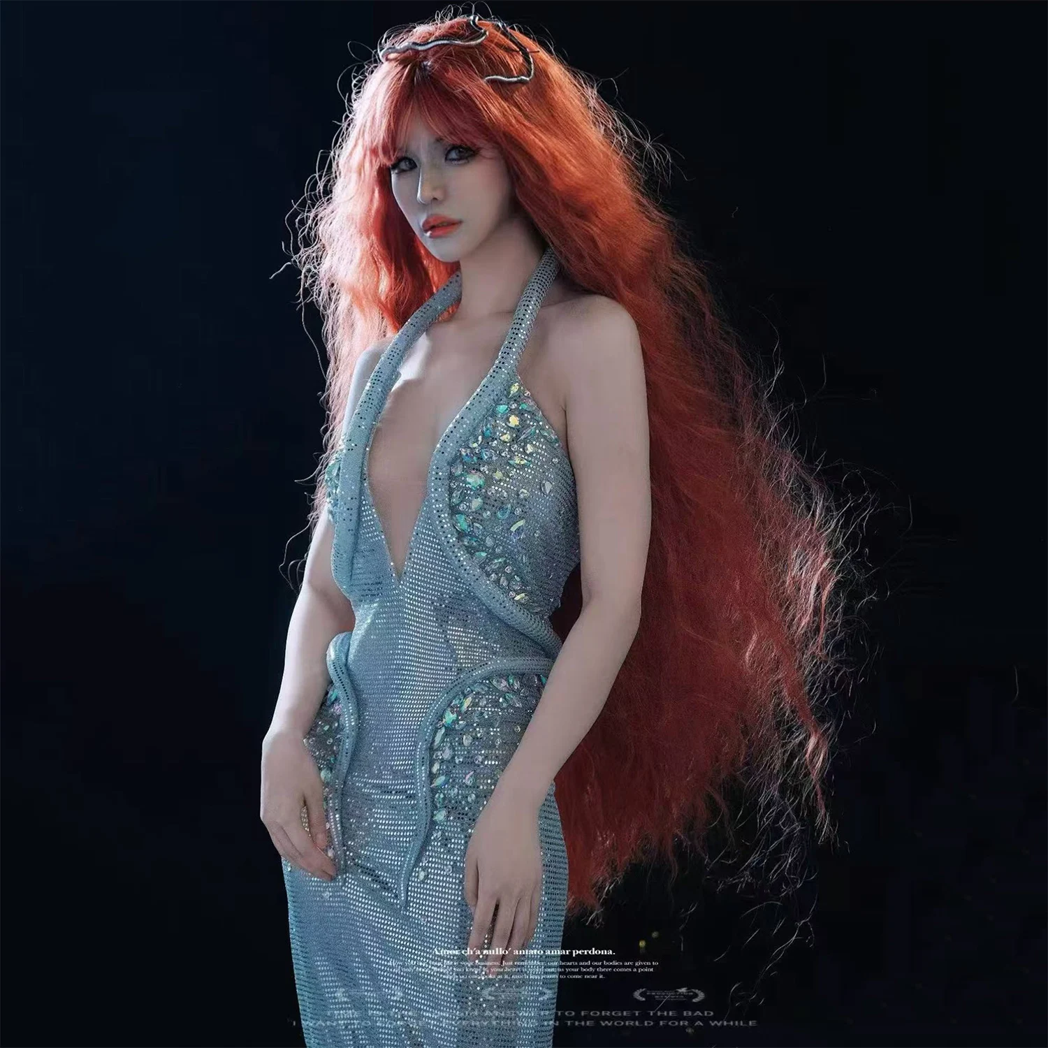 Shiny Silvery Sequins Cocktail Dresses Halter Mermaid Backless 3D Decoration Party Banquet Formal Graduation Evening Gowns