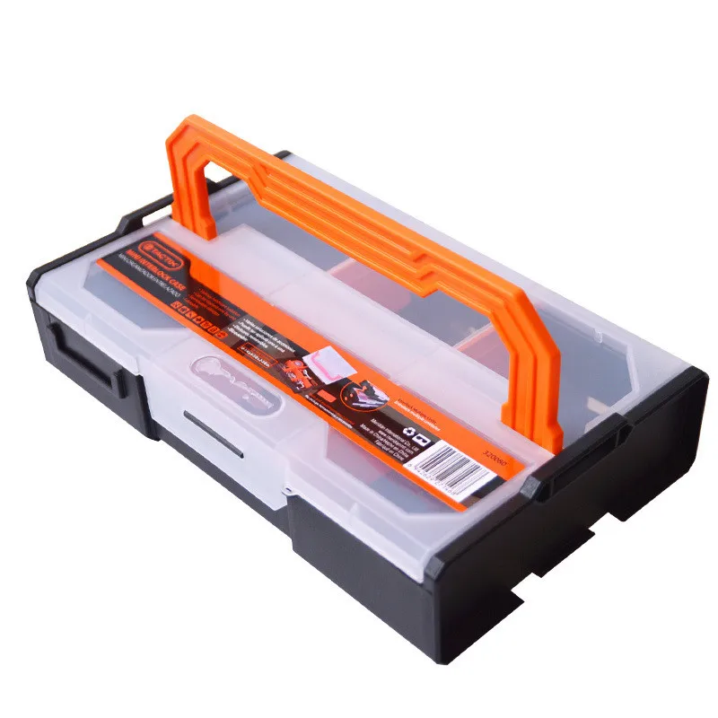 Small Parts Organizer Hardware Storage Toolbox Stackable Combination Tool Box Portable Multi-Grid Screws Parts Storage Box