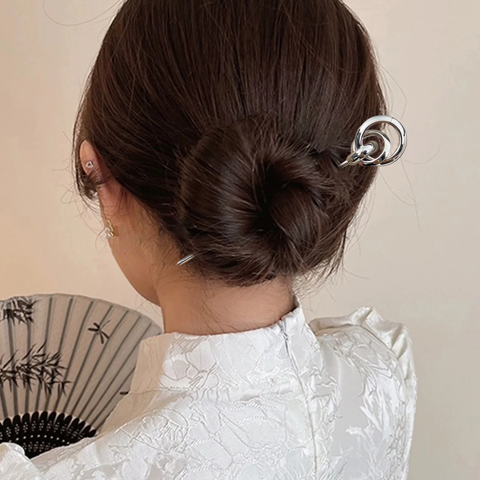 Fashion Gold Silver Color Round Ball Hair Sticks for Women Simple Metal Smooth Geometric Hollow Hairpin Hair Accessories Gifts