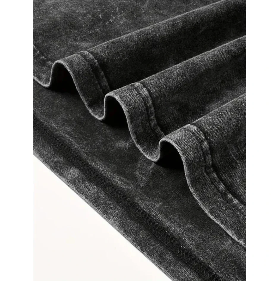 Camiseta con estampado con dibujo de One Piece de Anime en algodón lavado, ropa de calle Unisex, manga corta lavada Vintage de gran tamaño