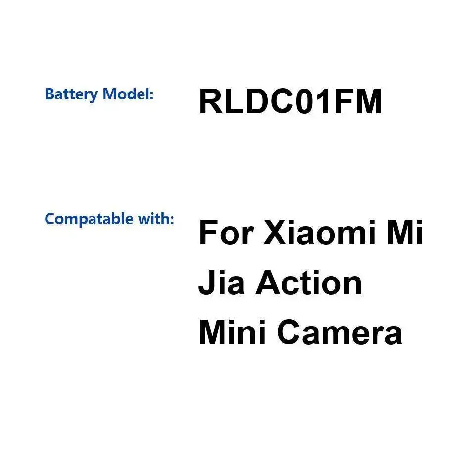 

Аккумулятор для камеры 1450 мАч RLDC01FM высокой емкости для Xiaomi Mijia Action Mini