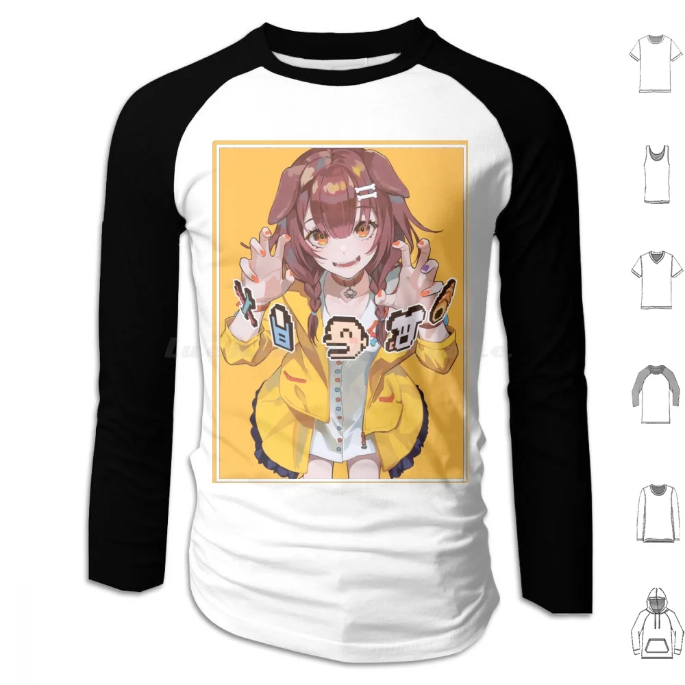 Jugador Korone Inugami Hoodie cotton Long Sleeve Hololive Vtuber Inugami Korone Anime Youtuber Virtual Shirakami Fubuki Gawr