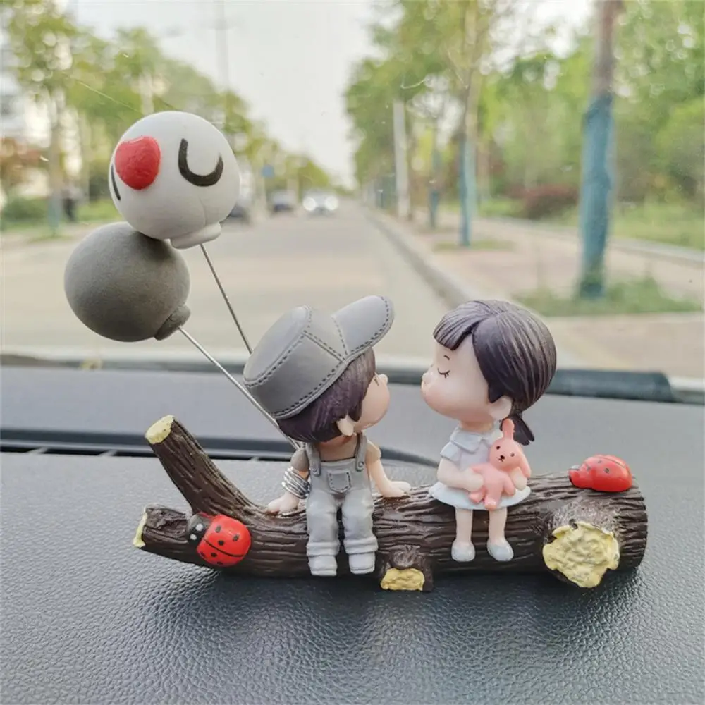 Car Decoration Car Air Outlet Clip Cute Cartoon Couples Action Figure Balloon Ornament Auto Interior Dashboard Car Accessories