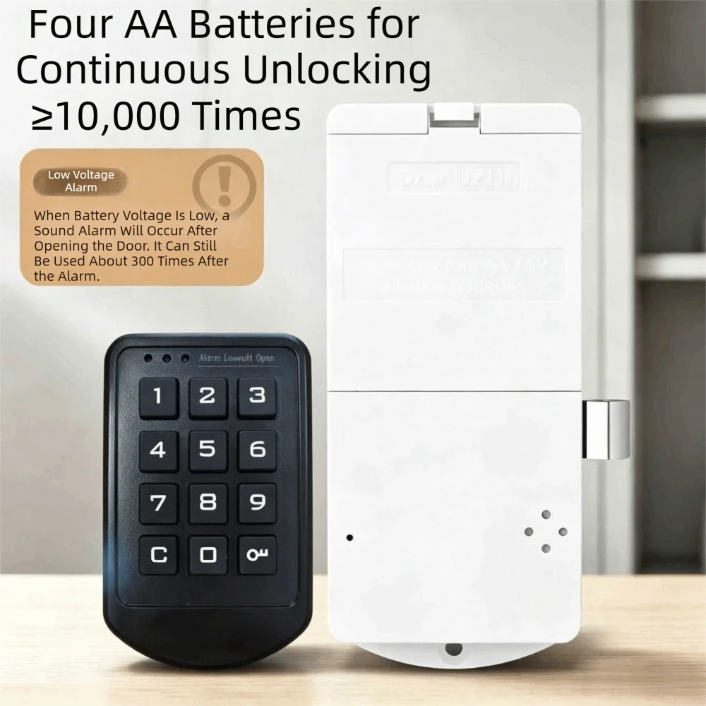 Keyless Digital Cabinet Lock Low Power ABS Plastic Panel Electronic Password Lock Battery Operated USB Power Backup