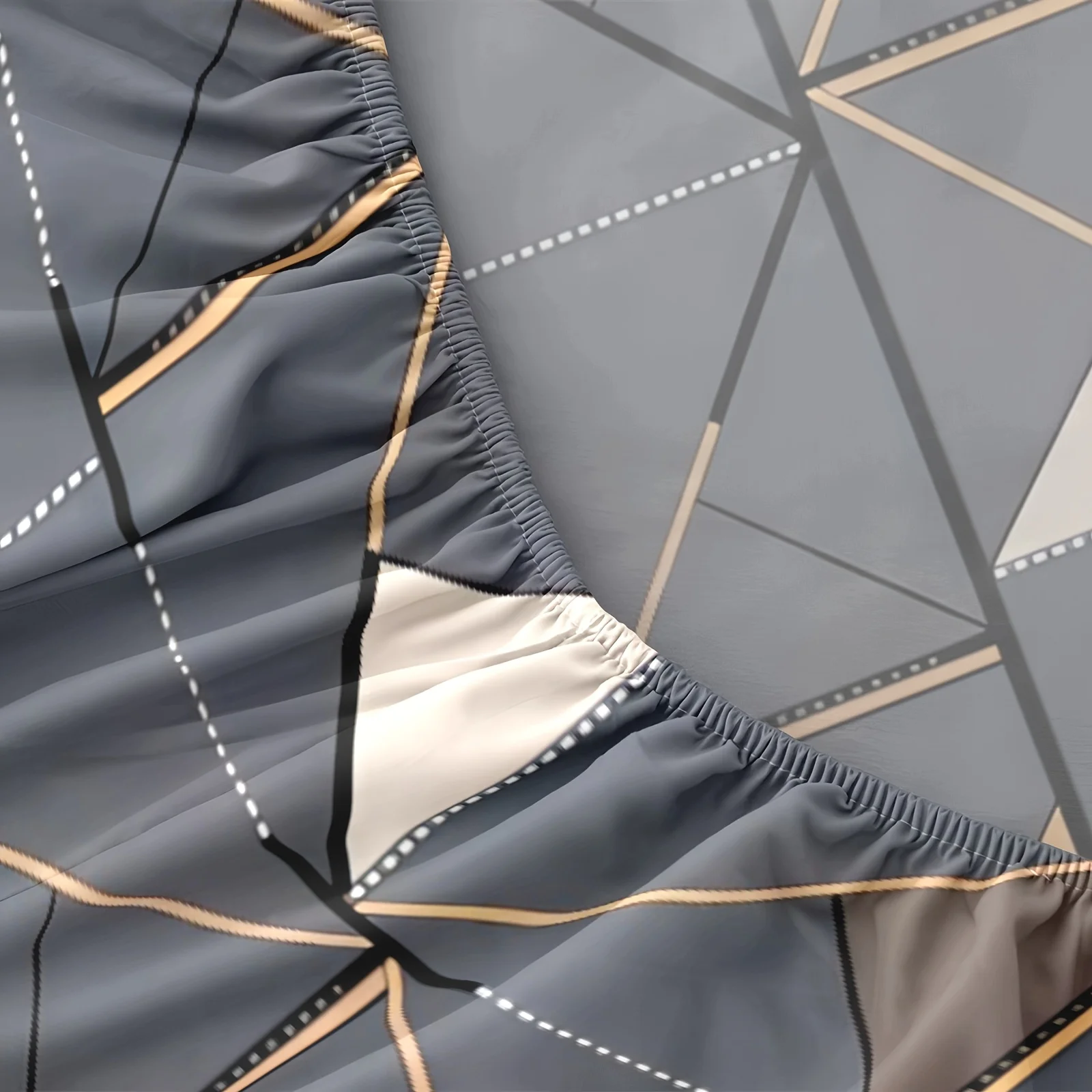 100% Cotton Brushed Print Bedroom Home Hotel -Friendly Soft Fitted Sheet Set One Fitted Sheet + Two Pillowcases