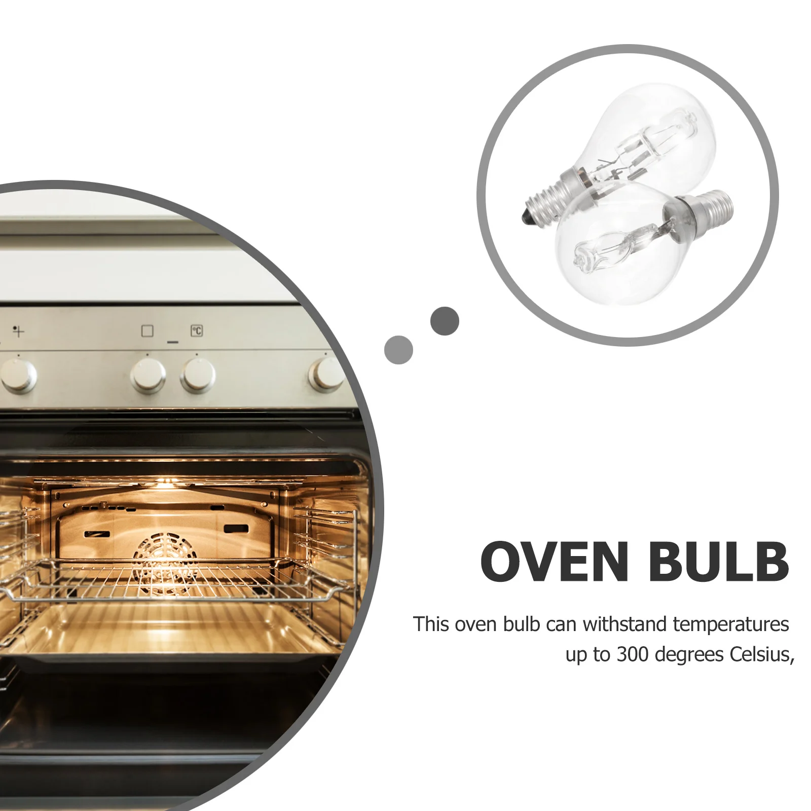 

2Pcs Oven Light Bulbs E14 Replacement Microwave Lamp Bulbs Appliance Oven Bulb Heat Resistant Long Lasting Use