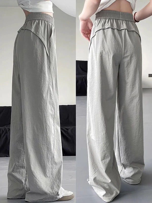 Pantalones Cargo para mujer, ropa de casa semianancho de lona azul marino para las cuatro estaciones, cómoda salón, capas de leopardo, usable, a juego, suave, de gran tamaño