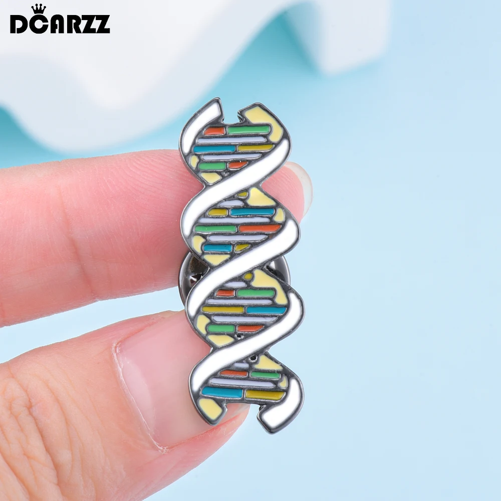 DCARZZ DNA Enamel Pin Medical Neurology Brooch for Doctor Nurse Backpack Lapel Badge Genetics Jewelry Gifts